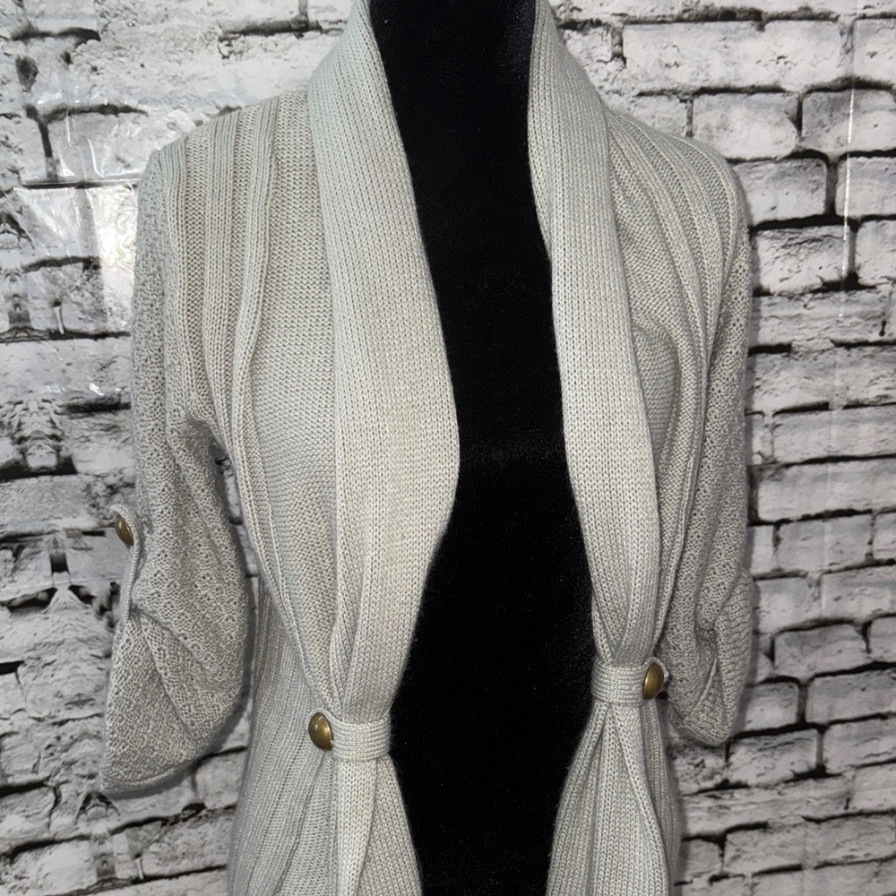 Xhilaration Light Gray Cardigan with Button Accents